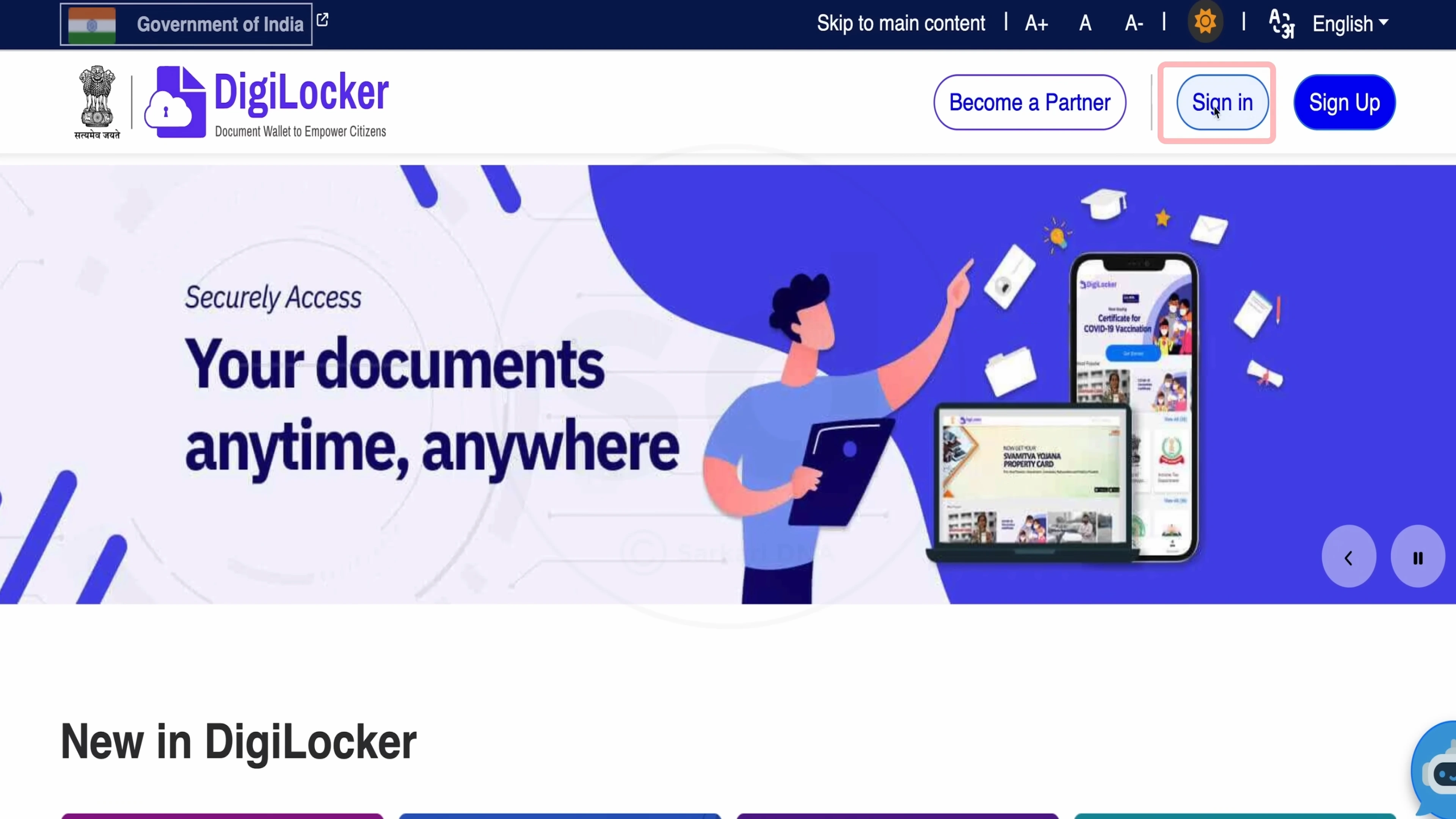 DigiLocker Website